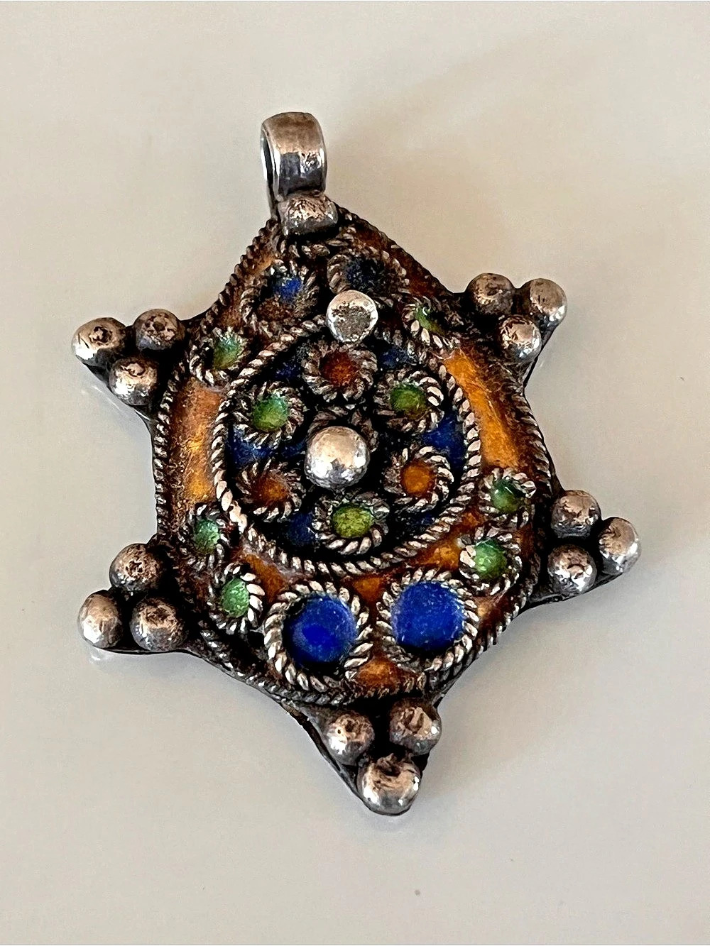Traditional Moroccan Amazigh (Berber)
Enamel Pendant